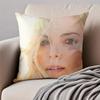 CCharlize Theron Cushion Cover Pillowcase Antidustmite Invisible Zipper Short Plush Sofa Cushion
