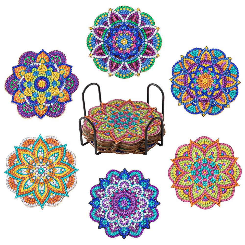 Umělecké malované podložky pod sklenice Kamínkové umělecké podložky pod sklenice Protiskluzové Kamínkové řemeslné podložky pod sklenice S držákem Umělecké řemeslné potřeby Na Vánoce