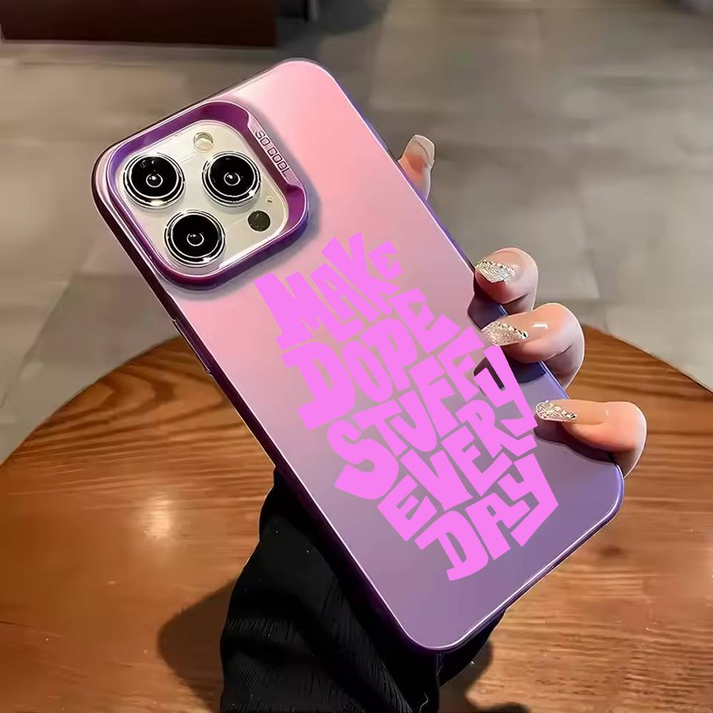 Simple English letter Phone Case For iPhone 17,16,15,14,13,12,11,Pro Max,Plus Candy Silver Cover