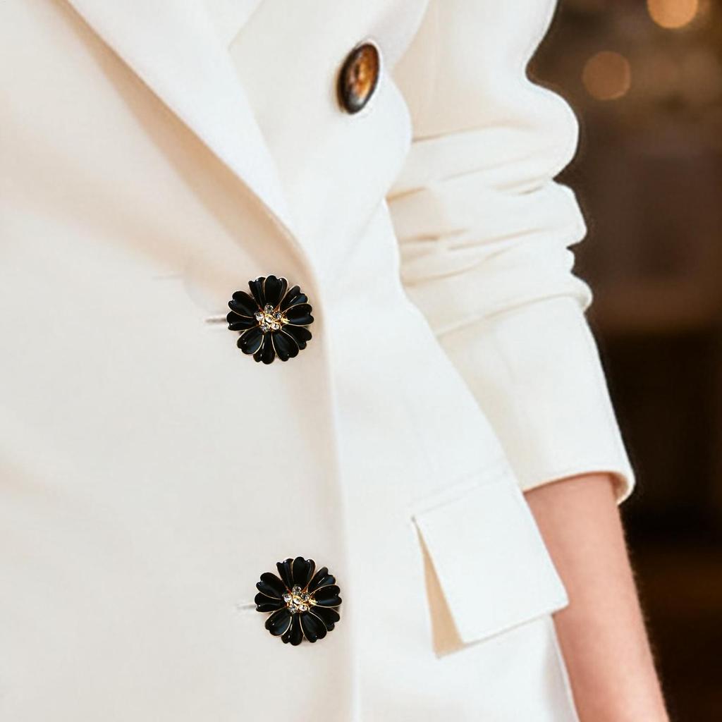 Petal rhinestone cufflinks Button Covers Flower Shaped Button Cover Cufflinks for Women for Sewing Jeans Dress Fabric Blouse