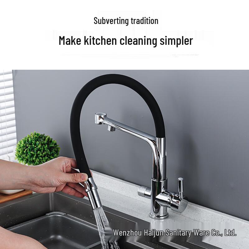 TLXT Universal Rotating Kitchen Faucet Matte Black