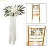 K1AE Romantics Wedding Chair Flowers Church Chair Decorations White Chair Sashes for Various Celebration