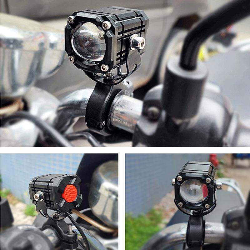 2 adet DC 12V-24V Motosiklet LED Sis Farları 6000lm Spot Lambası Paslanmaz Çelik Braketli Evrensel Far Motosiklet, Bisiklet, SUV için Uygun