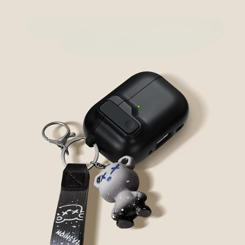 Protective Case For Airpods 4 Cover Luxury Earphone Cover Case For Airpodspro 2 3 1/2 Air Pods Pro Shockproof With Hook