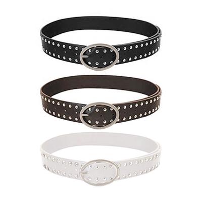 Ремінь з заклепками для жінок Модний ПУ ремінь Універсальний ремінь для дівчини Західний ремінь Пряжки-пічки Регульований пояс