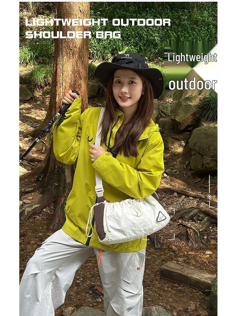 Unisex Color Block Outdoor Crossbody Backpack for Hiking and Mountaineering