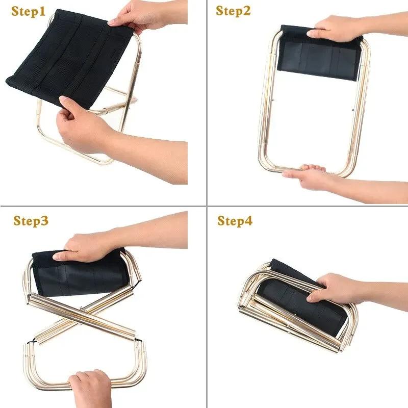 Outdoor Camping Chair Aluminum Alloy Folding Chair With Bag Stool Seat Fishing Camping Travel