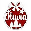 Wooden Christmas Tree Ornament with Name, White, 1 Piece, As a Gift for Grandparents