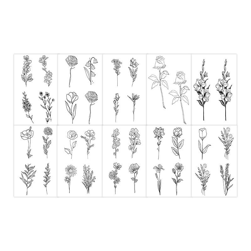 Small Fresh Flowers, Flowers Finger Clavicle Tattoo Stickers Party Party Decorative Stickers 7*10CM