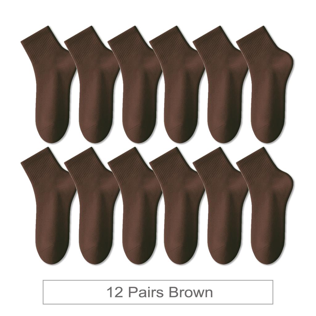 12 Paar Neue Damen Baumwollsocken Herren Socken Kurz Knöchel Bunt Herbst Frühling Weich Atmungsaktiv Bunte Mädchensocke