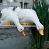 Juran Outdoor Garden White Duck Waterfall Ornament for Fish Pond Landscaping