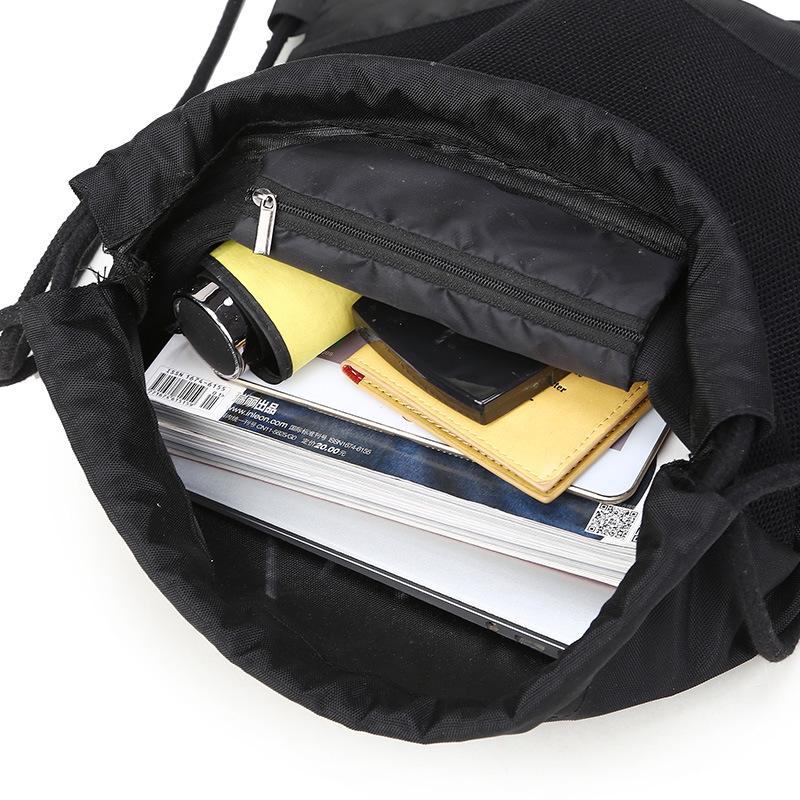 Lightweight Sports Fitness Drawstring Backpack with Printed Logo for Men