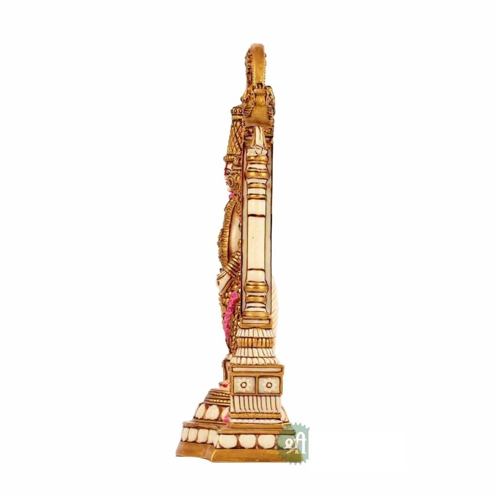 8" Tirupati Balaji Fine Painting Idol Decorative Showpiece Handcrafted Balaji Murti for Home Office and Gifting Purpose Sculpture, Golden, Pack of 1