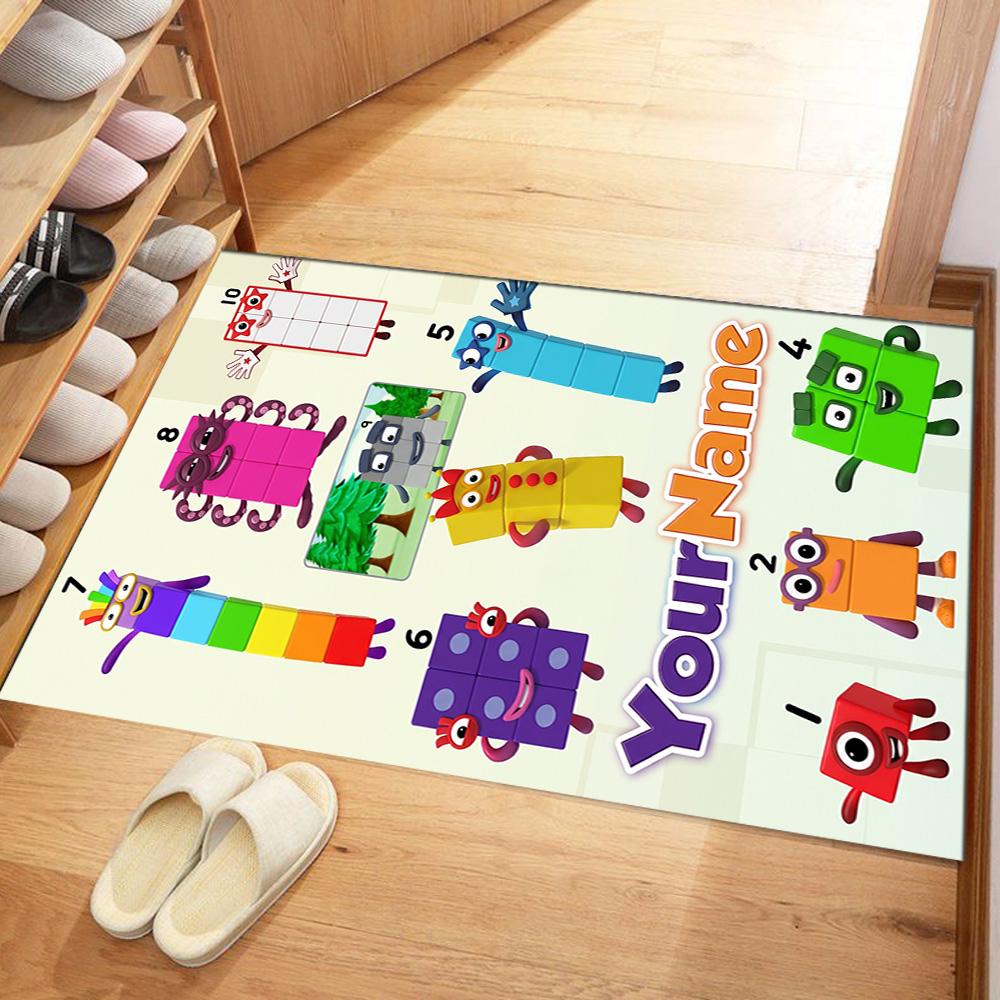 Numberblocks Customize Text Carpet Perfect for Playrooms Bedrooms Balcony Hallway Antislip Carpet Office home decor Perfect Gift for Women/Men