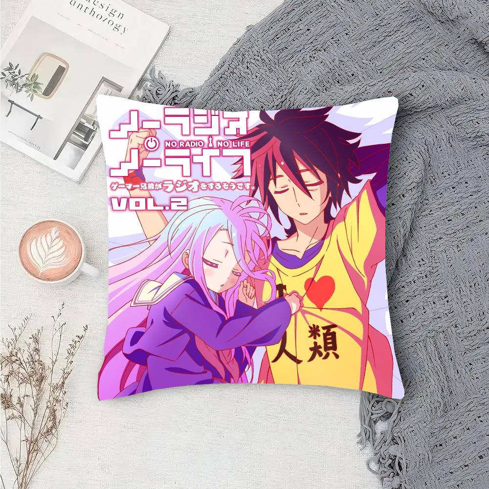 Anime NO GAME NO LIFE Pillow Case Sofa Cushion Cover Room Home Decoration