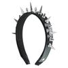 Rebellious Red Faux Leather Headwrap With Silver Spikes Punk Hair Accessories For Teens Adults Festivals