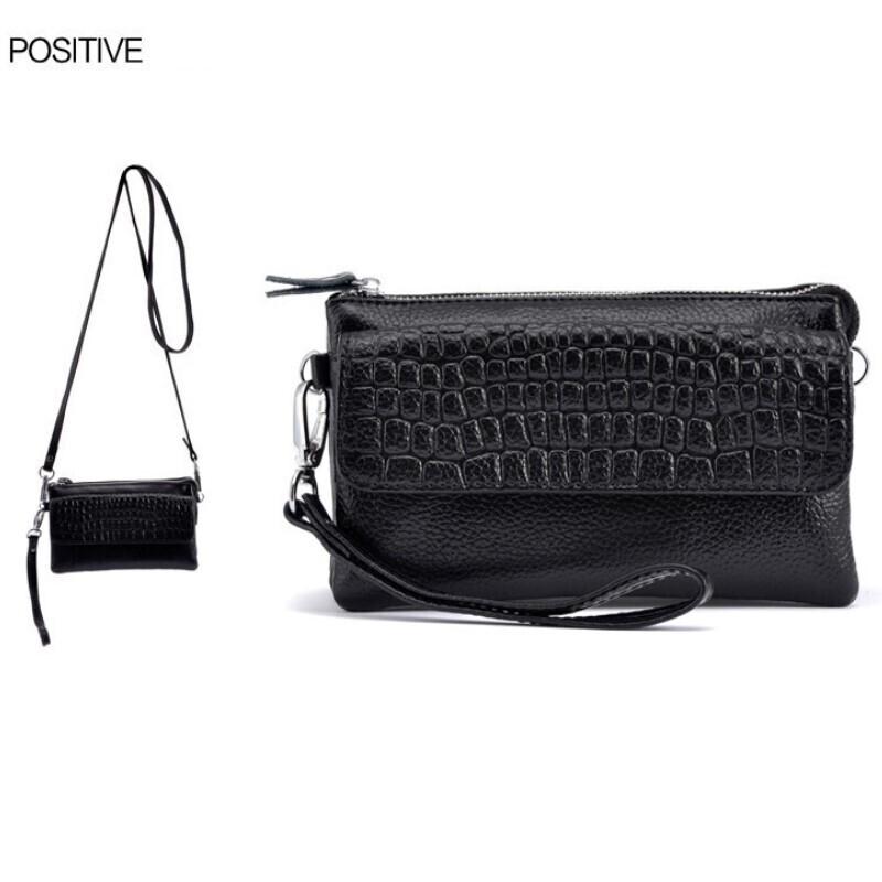 Sac à main pour femme Pochette de jour Portefeuille pour cartes Mode Cuir véritable Sac bandoulière pour femme Porte-monnaie Alligator Sac d'épaule pour soirée Qualité