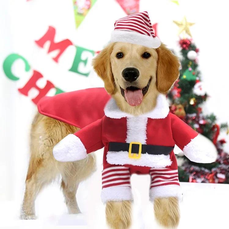 Weihnachts-Nikolaus-Hund JUEothes Warme Winterkleidung Für Kleine Mittlere Große Hunde Chihuahua Mops Yorkshire Lustiges Haustierkostüm