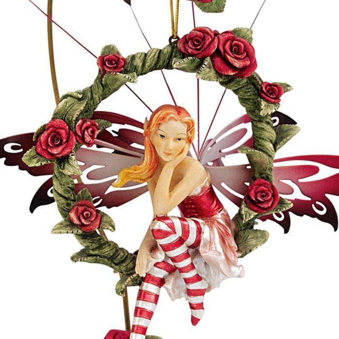 Statue - design toscano - qs232882 - fée en pierre - 19x14x24 cm - rose - romantique