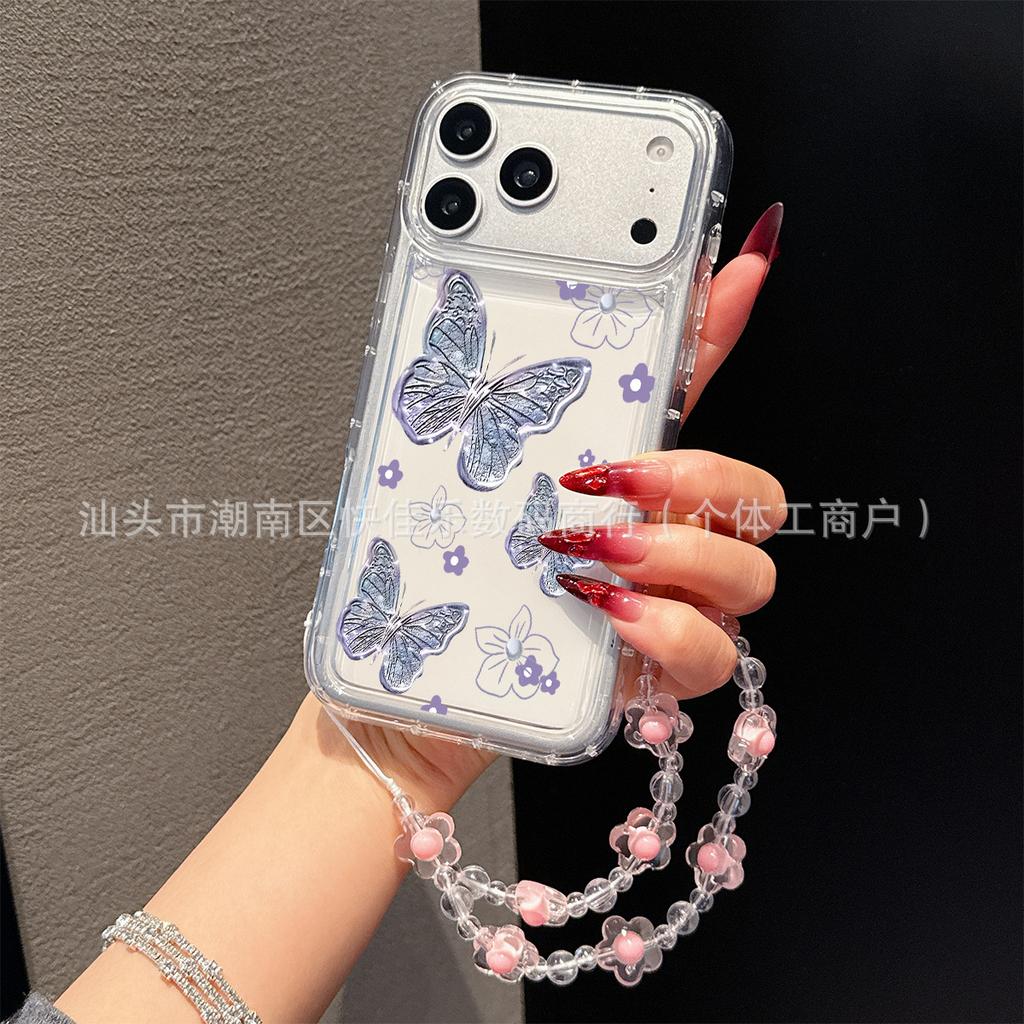 Simple Transparent iPhone Case Cute Bracelet iPhone11/12/13/14/15/16/17 ProMax Soft