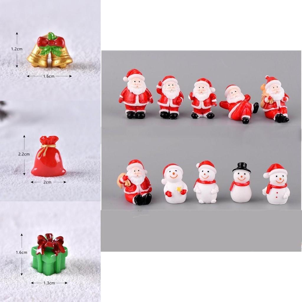 Niedliche und bunte Harz-Weihnachtsmann- und Schneemann-Mini-Ornamente für festliche Heimdekoration