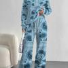 Vintage Pattern 1116 European and American Autumn/Winter Casual Long-Sleeve Set Women's Hoodie and Long Pants Two-Piece Set