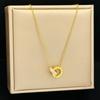 Gold Stainless Steel Roman Digital Wafer Pendant Necklace for Women Charm Chain of Clavicle Jewelry Accessory