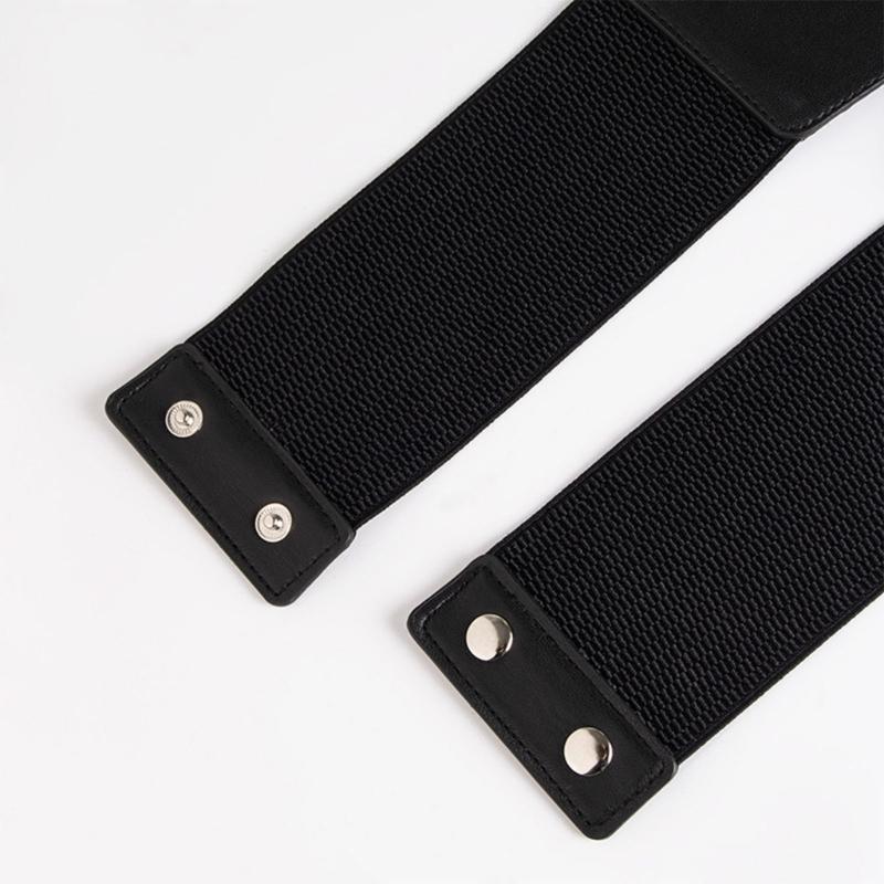 PU Waist Belt with Embossed Pin Buckle Adjust Length Waist Belt Woman Girls Jeans Dresses Skirt Coat Decors Waistband
