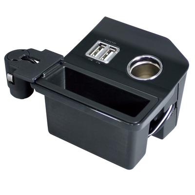 Tsuchiya Yac Socket Console Power Box for Toyota 60 Series Long X Vehicle-Specific Harrier, 17.6cm 13.2cm Wide, SY-HR2