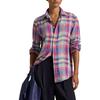 Polo Ralph Lauren Embroidered Plaid Long Sleeve Linen Shirt Women Shirts 211663268-001