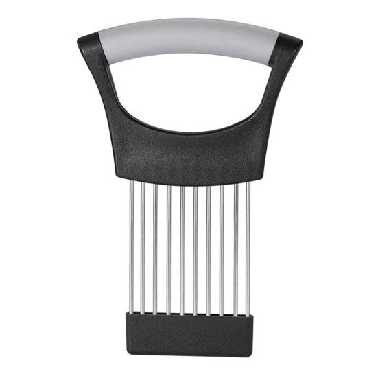 Lökdelare Hållare 10 Rostfria Tappar Halkfritt Grepp Grönsaksskärare för Lökar Potatis Tomater Citroner Kött Hållbart Köksverktyg