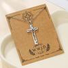 Stainless Steel Christian Tree Cross Necklace for Women Men Pendant Necklaces Retro Religion Jewelry Gift New Design Bijoux