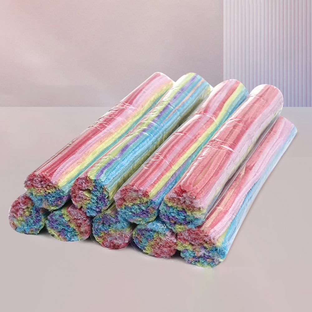 100pcs Chenille Stem Pipe Kids DIY Creative Toys Chenille Sticks Cleaners Kindergarten Educational Handmade Material Plush Strip