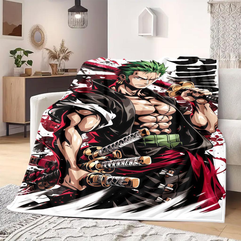 OnePiece Anime Print Blanket Warm  Comfortable Flannel Blanket Suitable for Bedrooms, Sofas, Beds, Chairs, Picnics, Travel