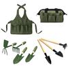 9-Piece Garden Tool Storage Apron with Multiple Pockets Gardener Apron for Women and Men Harvesting Picking Weeding