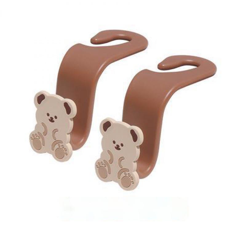 

2 Cute Cartoon Teddy Bears, Car Seats With Small Hooks on the Back, Multifunctional Seats, Car Accessories