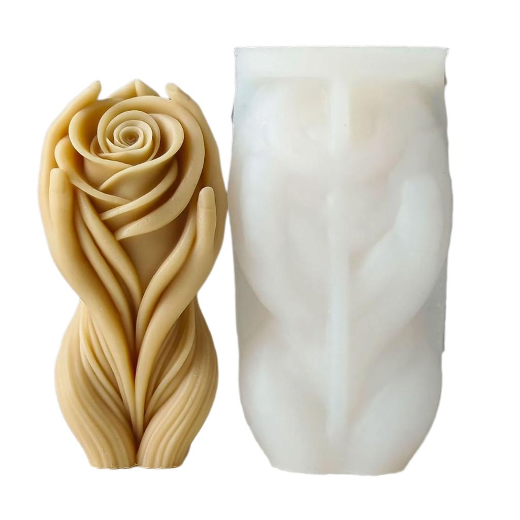 Hand Blumenform Silikon Kerzenformen Floral Seifenformen für Seife Kerze Süßigkeiten Schokolade Formen Kuchenformen Fondantformen