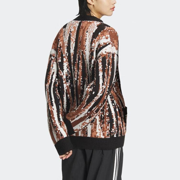 Adidas Originaler Mønstret Strikket Langermet Skjorte Herre Topper Svart IX7819