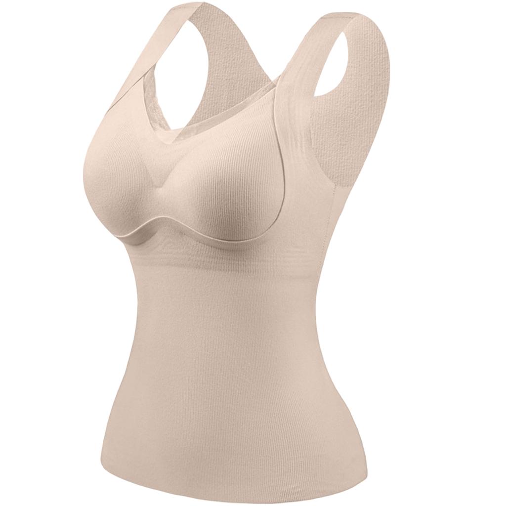 Ladies' Lace Fleece Warm-Up Vest With Semi-Fixed Cups And Integrated Thickened Fleece Thermal Underwear
