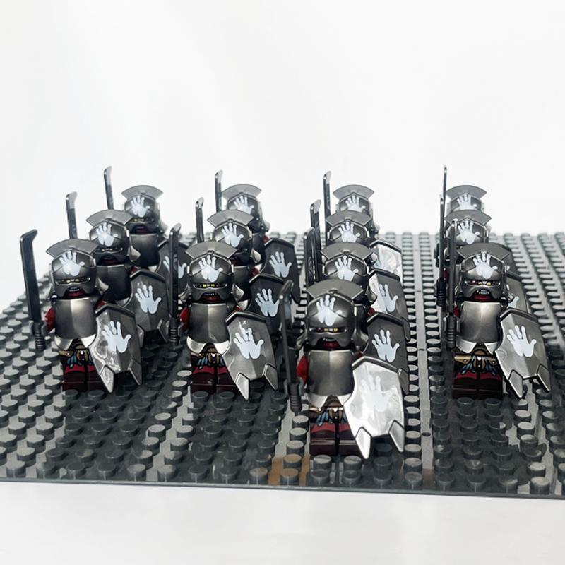 13 Pcs Demon World Noldor Elf Soldier Minifigures, Building Blocks Army Set with Spear Crossbow Axe, Educational Bricks Kid Toys