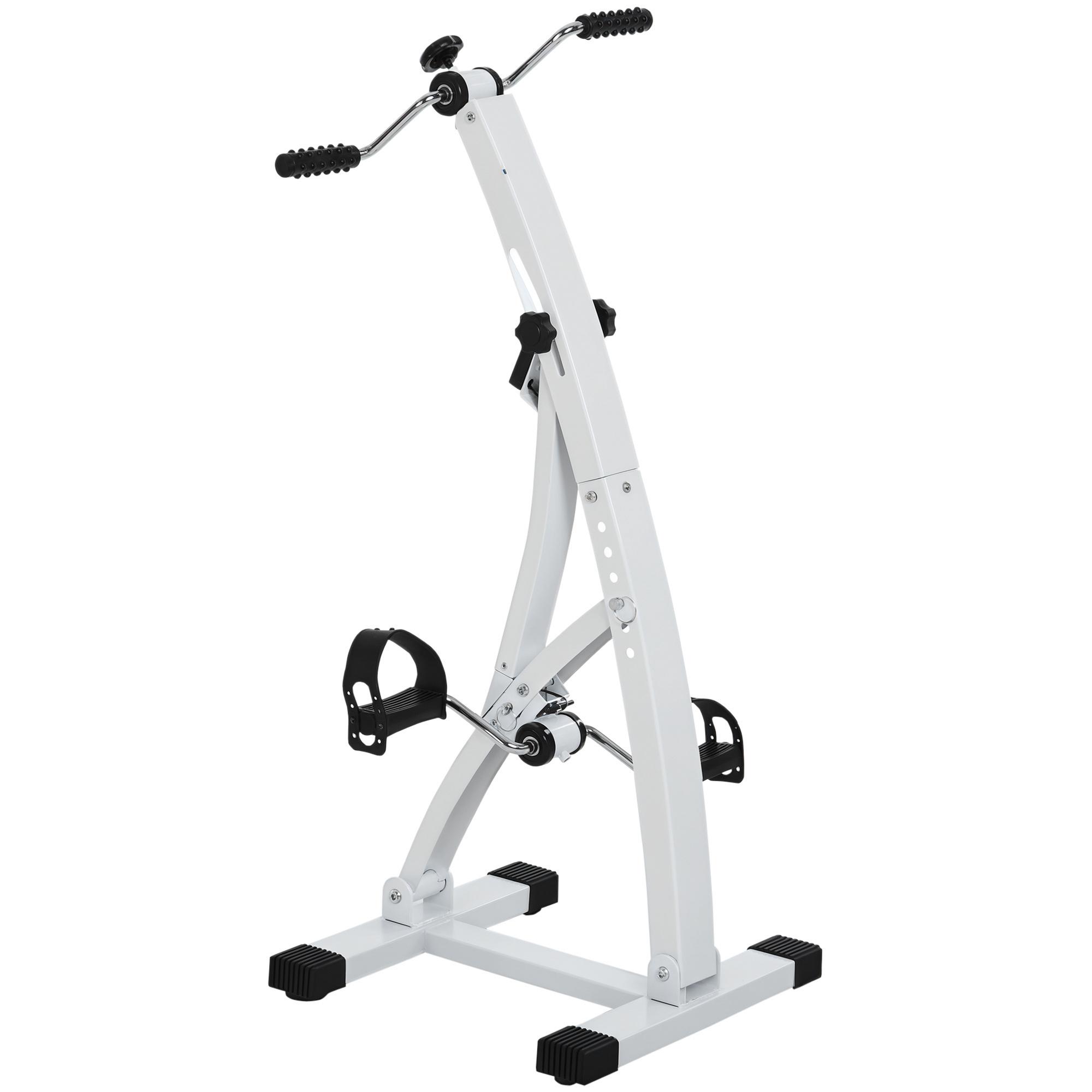 Cyklistický trenažér na cvičenie s pedálmi na ruky a nohy s LCD displejom, vnútorné domáce kardio cvičenie, nastaviteľný odpor 40 x 42.5 x 100 cm biela
