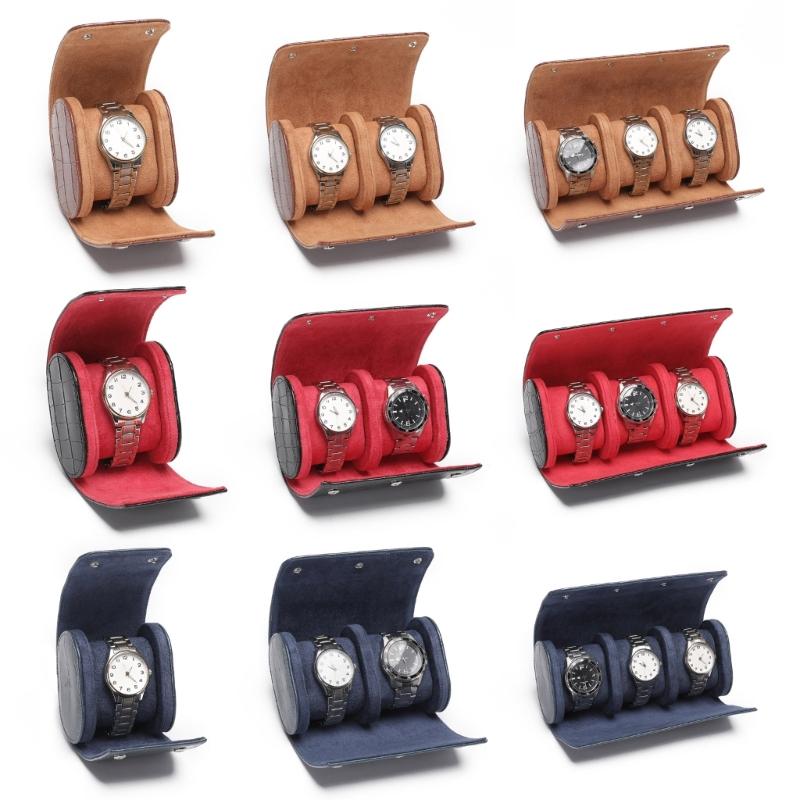 1/2/3 Slot Travel Watch Case Scartchproof Watch Box Organizer PU Leather for Wristwatch Jewelry Display Commercial Gift