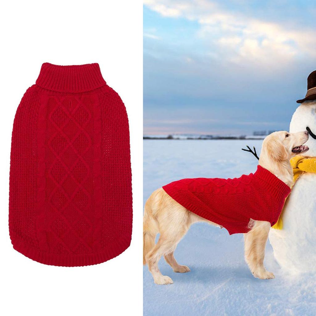 Haine Tricotate pentru Câini Pulover Cald cu Gât Rulat pentru Câini Mici până la Mari Pulover Pet pentru Căldură Iarna Design cu 2 Picioare