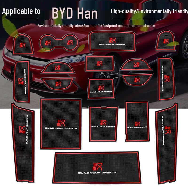 BYD Han Door Slot and Storage Mat - Anti-Slip Cup Holder, DM/EV Car Modification Accessory