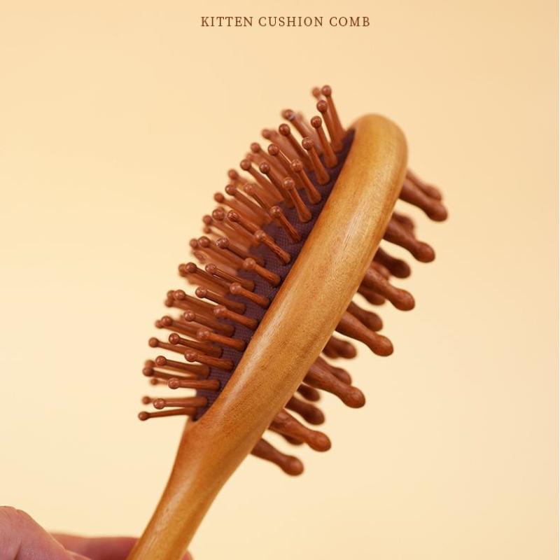 Air Cushion Comb Scalp Therapy Massage Comb Scalp Head Caring Natural Garapa Wooden Double-Sided Scraping Body Beautify Massager
