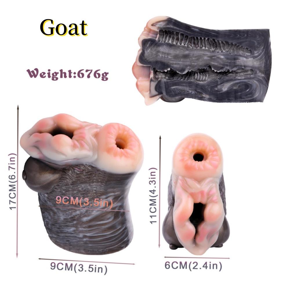 Plysj onani for menn Jet Cup Dual Channel Flytende Silikon Simulering Dyr Vagina Nyhetsstimulering Voksen Sexleketøy