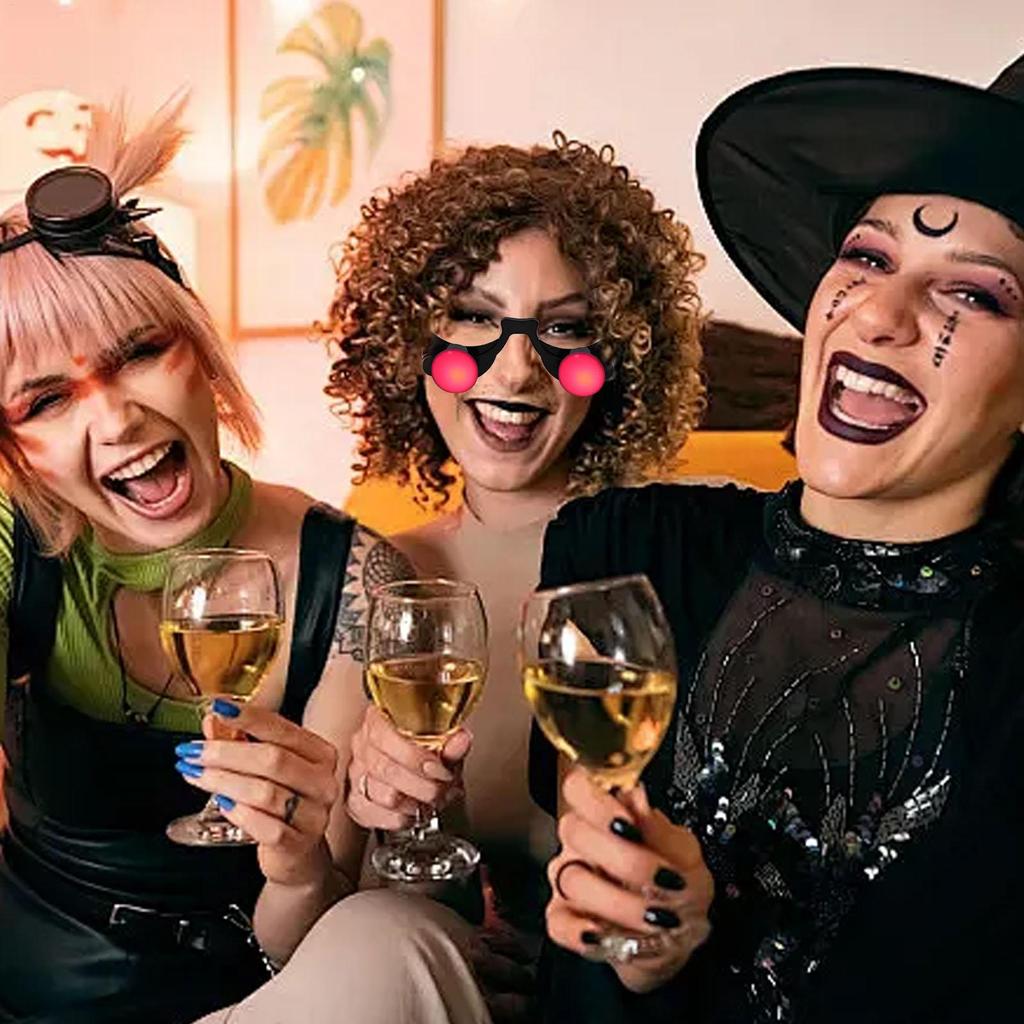 Halloweenowe świecące okulary LED Impreza karnawałowa Rekwizyty do cosplayu Straszne okulary z czerwonymi oczami Świecące w ciemności Prezenty dla dzieci na Halloween