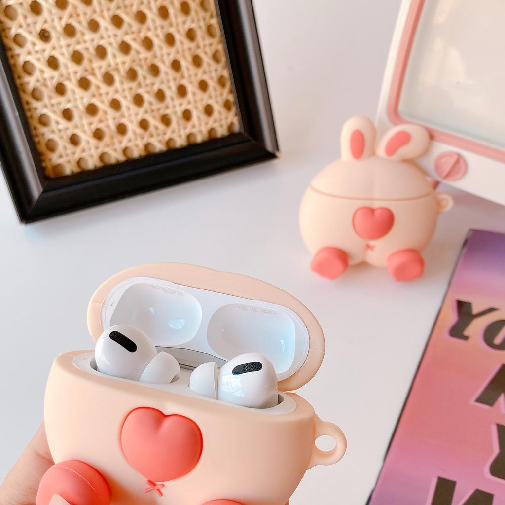 3D Wow Bear For Airpods Pro 2 Case For Apple Airpods 1 2 3 Pro 2 Earphone Case Cute Wireless Charging Headset Cover Cartoon
