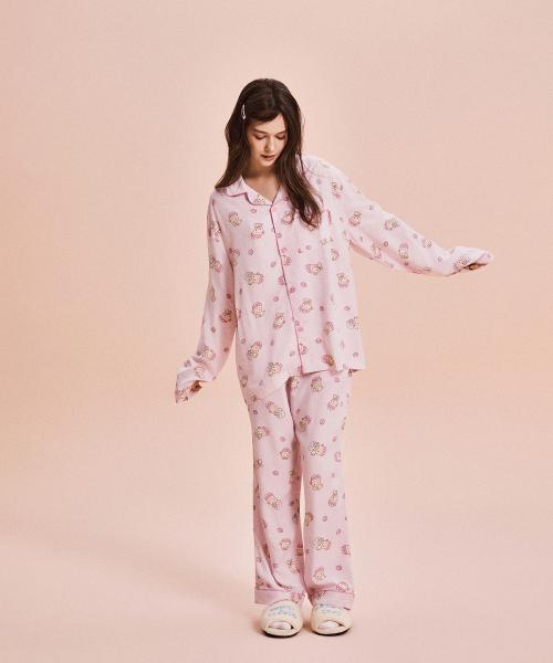 

[SPAO] Пижама с длинным рукавом «Свободное время мишек Рилаккума» SPPPG23U04 [Отправка из Кореи] 100% Оригинал Pink - XL