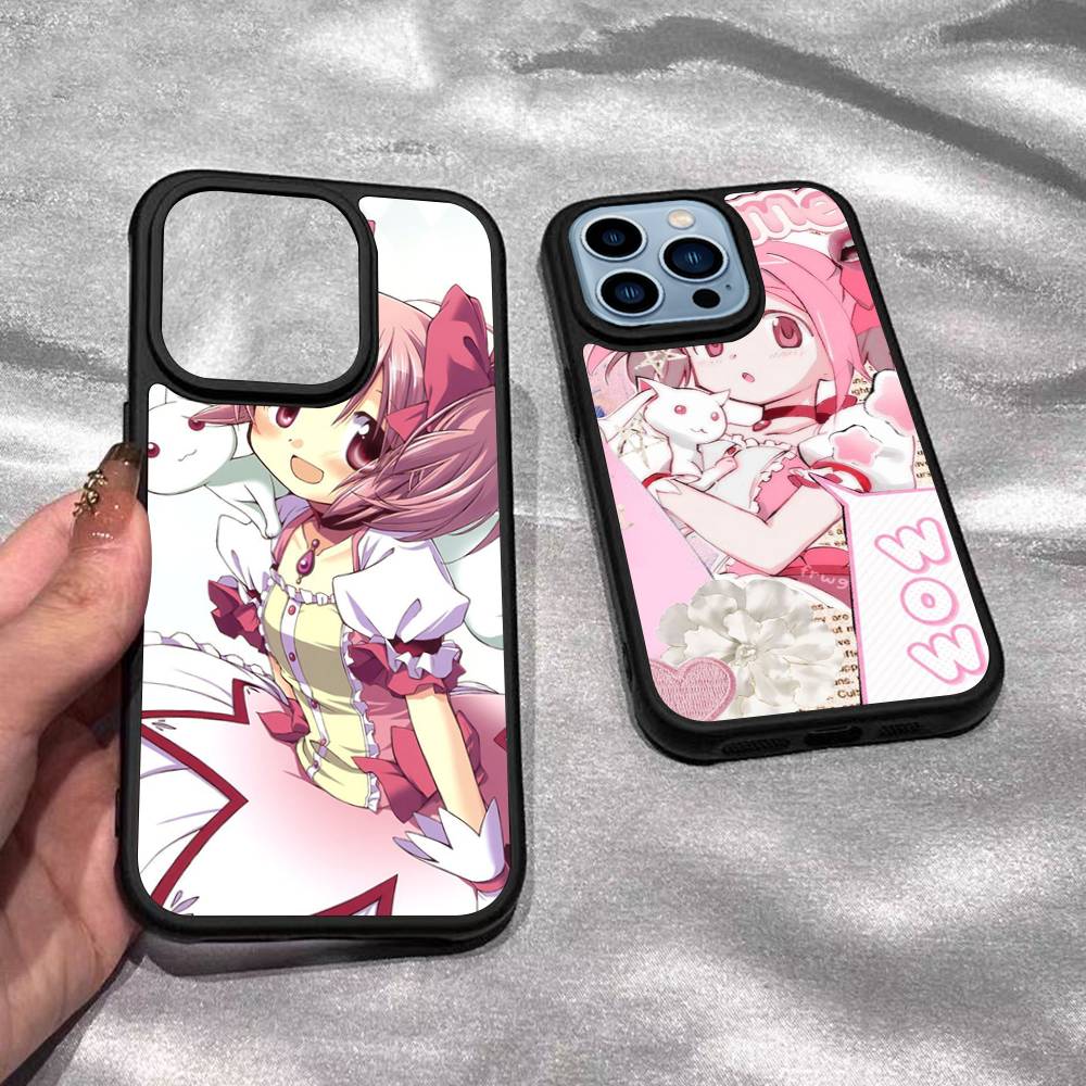 Popular Anime Girl Black Silicone Hard Plastic Phone Case For Iphone 17 Air 16 15 14 13 12 11 Pro Max PC+TPU Case